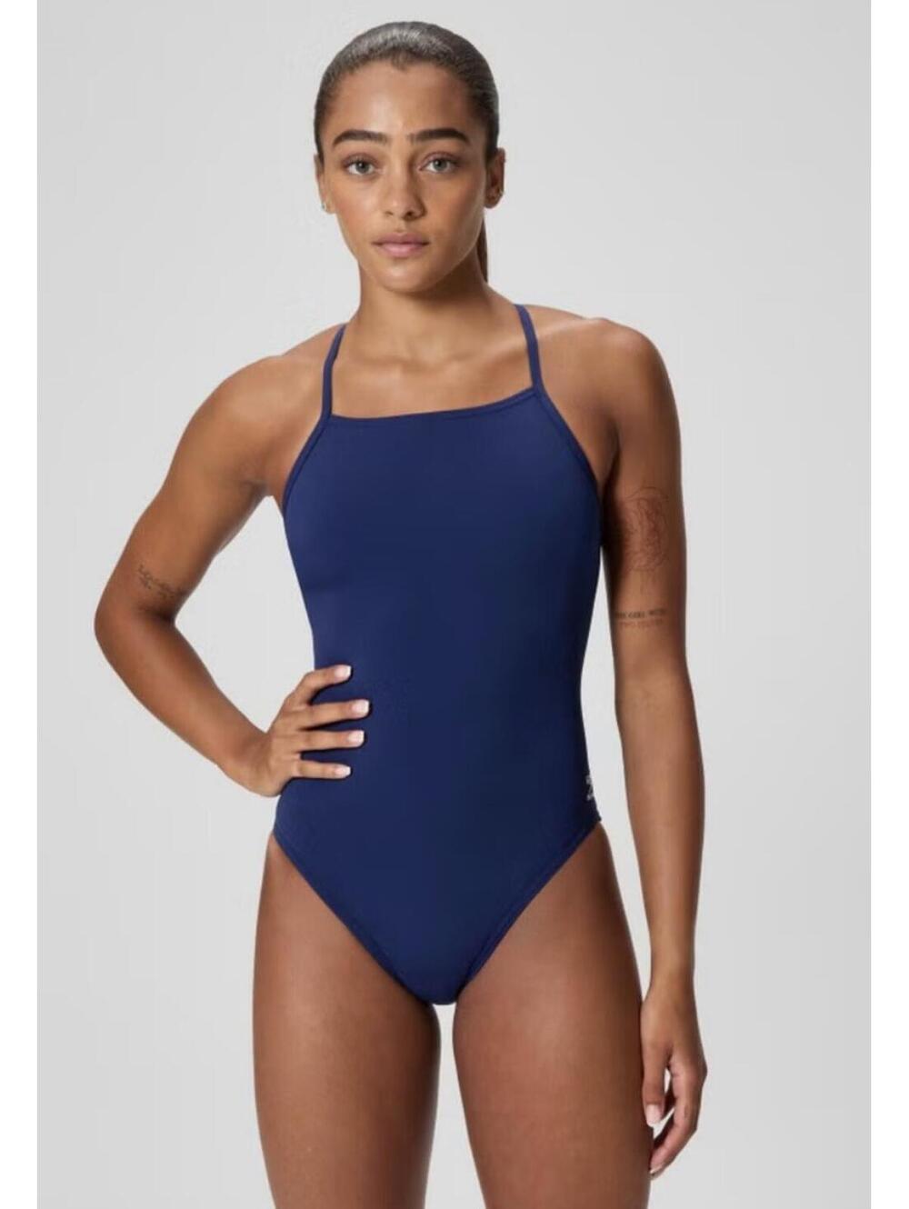 Speedo XD Skin Womens Endurance Swimsuit One Piece Strap Back 10/36 Red Flowers